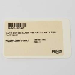 مملوكة مسبقًا Fendi Black Leather Nano Fendigraphy Hobo