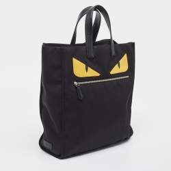 Fendi Black Nylon Monster Eye Shopper Tote