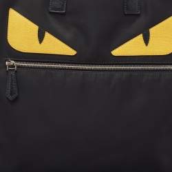 Fendi Black Nylon Monster Eye Shopper Tote