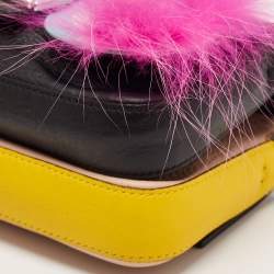 Fendi Multicolor Fox and Snakeskin Trimmed Leather Double Micro Baguette Bag
