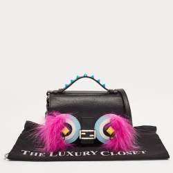 Fendi Multicolor Fox and Snakeskin Trimmed Leather Double Micro Baguette Bag