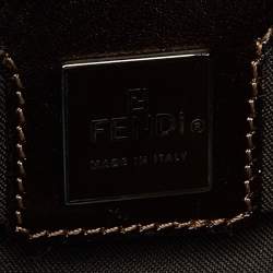 Pre Owned Fendi Tobacco Zucca Canvas and Leather Flat Bag