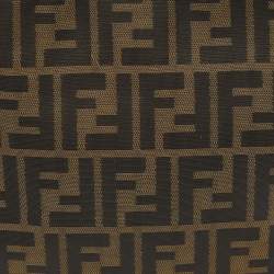 Pre Owned Fendi Tobacco Zucca Canvas and Leather Flat Bag