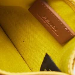 Pre Owned Fendi Yellow Leather Card Holder