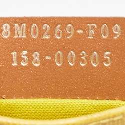 Pre Owned Fendi Yellow Leather Card Holder