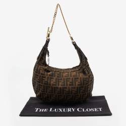 Fendi Tobacco Zucca Canvas and Leather Chef Chain Link Hobo