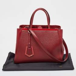 Pre Owned Fendi Red Leather Medium 2Jours Tote
