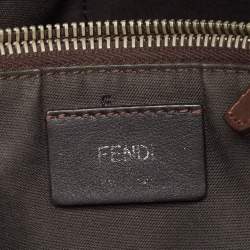 Pre Owned Fendi Green Malachite/Beige Leather Medium By The Way Shoulder Bag