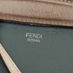 Pre Owned Fendi Green Malachite/Beige Leather Medium By The Way Shoulder Bag
