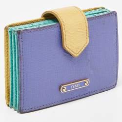 Fendi Multicolor Leather Gusset Card Holder