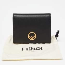 Pre Owned Fendi Black Leather F is Fendi Bifold Wallet