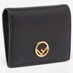 Pre Owned Fendi Black Leather F is Fendi Bifold Wallet