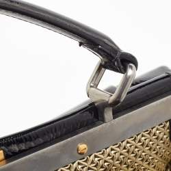 Pre Owned Fendi Black Patent Leather Large Peekaboo Top Handle Bag