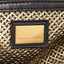 Pre Owned Fendi Black Patent Leather Large Peekaboo Top Handle Bag
