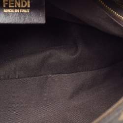 Fendi Tobacco Zucca Canvas and Leather Maxi Baguette Flap Shoulder Bag