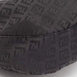 Pre Owned Fendi Black Zucchino Canvas and Leather Hobo