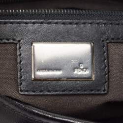 Pre Owned Fendi Black Zucchino Canvas and Leather Hobo