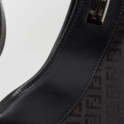 Pre Owned Fendi Black Zucchino Canvas and Leather Hobo