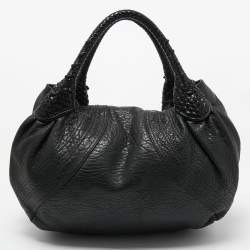 Pre Owned Fendi Black Nappa Leather Spy Bag