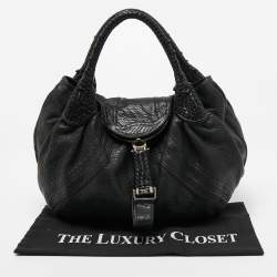 Pre Owned Fendi Black Nappa Leather Spy Bag