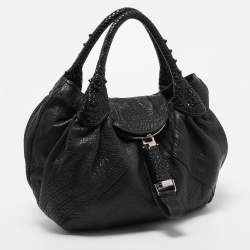 Pre Owned Fendi Black Nappa Leather Spy Bag