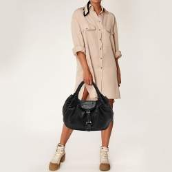 Pre Owned Fendi Black Nappa Leather Spy Bag