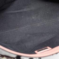 Pre Owned Fendi Black/Peach Leather Monster Roll Tote