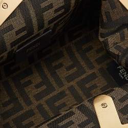 Pre Owned Fendi Avocado Green Leather and Python Small First Clutch