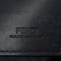 Pre Owned Fendi Brown Zucca Coated Canvas Zip Pouch 