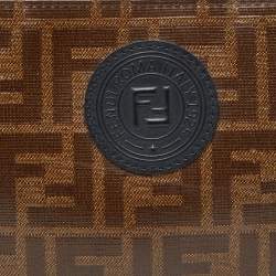 Pre Owned Fendi Brown Zucca Coated Canvas Zip Pouch 