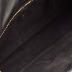 Fendi Black Zucca Embossed Leather Medium Baguette Bag