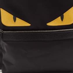 Fendi Yellow/Black Nylon And Leather Monster Backpack