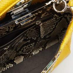 مملوكة مسبقًا Fendi Yellow Python Medium Peekaboo Top Handle Bag
