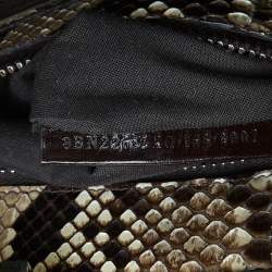 مملوكة مسبقًا Fendi Yellow Python Medium Peekaboo Top Handle Bag