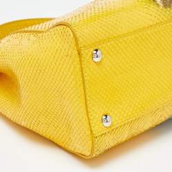 مملوكة مسبقًا Fendi Yellow Python Medium Peekaboo Top Handle Bag