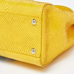 مملوكة مسبقًا Fendi Yellow Python Medium Peekaboo Top Handle Bag