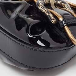 Pre Owned Fendi Black/Gold Patent and Leather B Clutch
