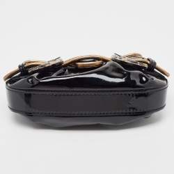 Pre Owned Fendi Black/Gold Patent and Leather B Clutch