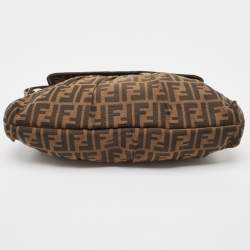 Pre Owned Fendi Tobacco Zucca Canvas and Leather Chef Shoulder Bag