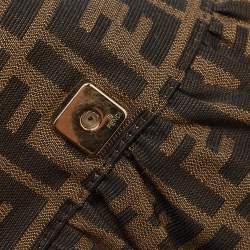 Pre Owned Fendi Tobacco Zucca Canvas and Leather Chef Shoulder Bag
