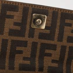 Pre Owned Fendi Tobacco Zucca Canvas and Leather Chef Shoulder Bag