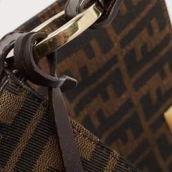 Pre Owned Fendi Tobacco Zucca Canvas and Leather Chef Shoulder Bag