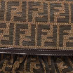 Pre Owned Fendi Tobacco Zucca Canvas and Leather Chef Shoulder Bag