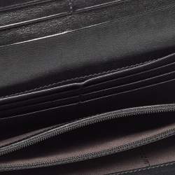 Pre Owned Fendi Black Leather Logo Flap Continental Wallet