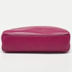 Pre Owned Fendi Pink Leather Micro Peekaboo Crossbody Bag