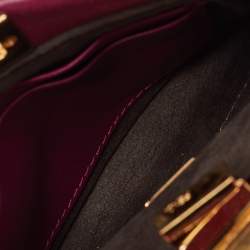 Pre Owned Fendi Pink Leather Micro Peekaboo Crossbody Bag