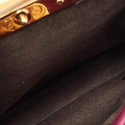 Pre Owned Fendi Pink Leather Micro Peekaboo Crossbody Bag