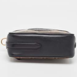 Pre Owned Fendi Tobacco/Black Coated Canvas and Leather F is Fendi  Stamp Patch Camera Bag