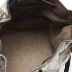 Pre Owned Fendi Brown/Black Zucca Leather Mini Mon Tresor Drawstring Bucket Bag