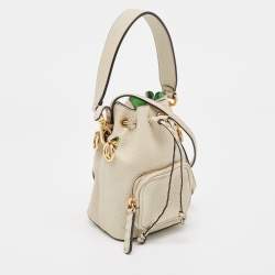 مملوكة مسبقًا Fendi Grey/Green Leather Mini Mon Tresor Bucket Bag